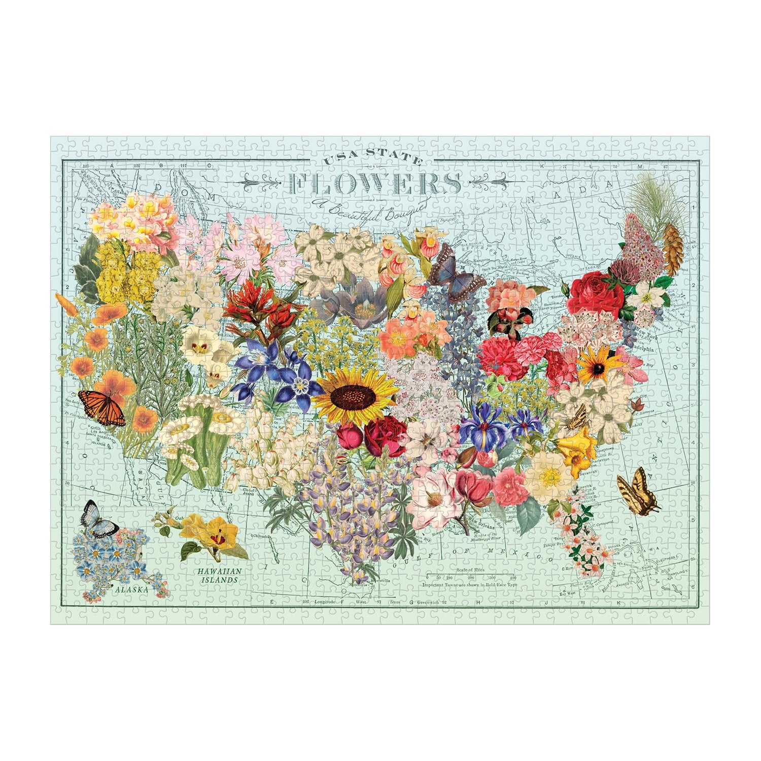 Wendy Gold USA State Flowers 1000-Piece Puzzle | Galison