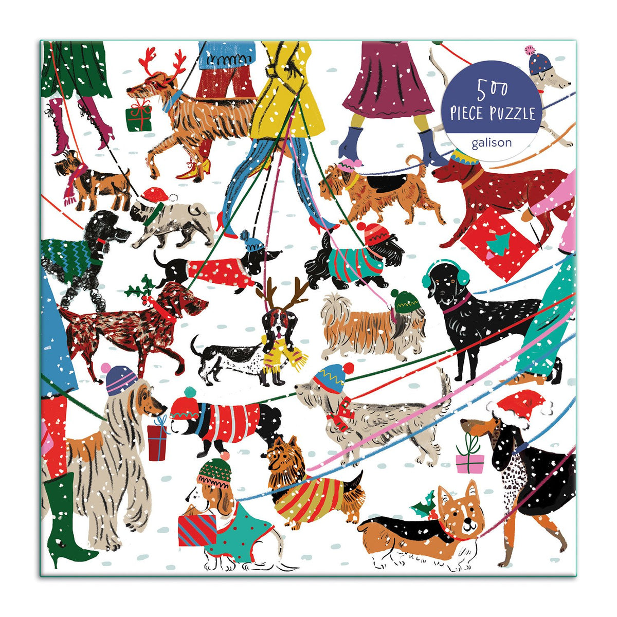 Winter Dogs 500 Piece Jigsaw Puzzle holiday 500 Piece Puzzles Galison 