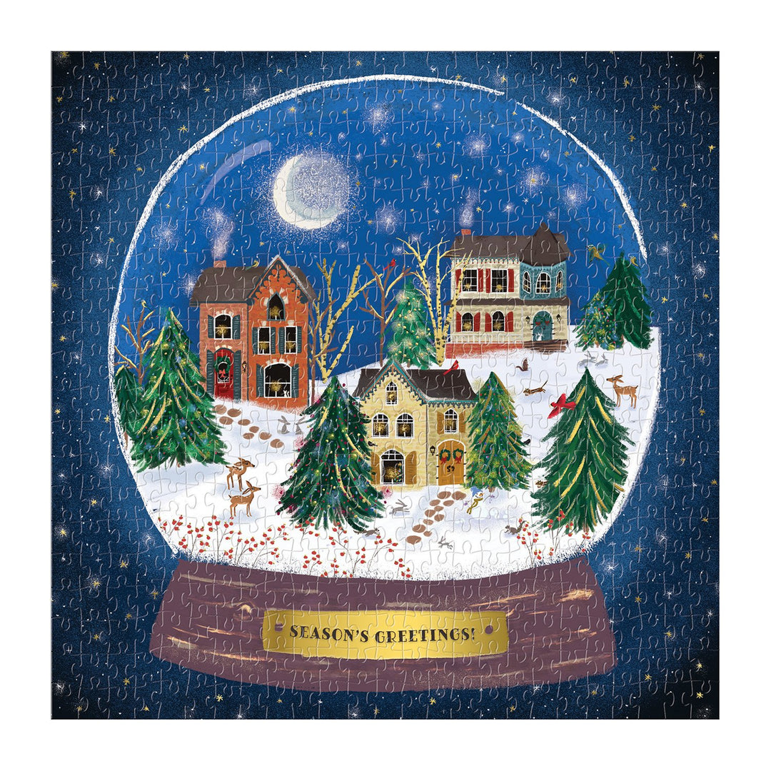 Winter Snow Globe 500 Piece Jigsaw Foil Puzzle holiday 500 Piece Puzzles Galison 