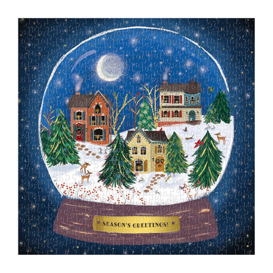 Winter Snow Globe 500 Piece Jigsaw Foil Puzzle holiday 500 Piece Puzzles Galison 