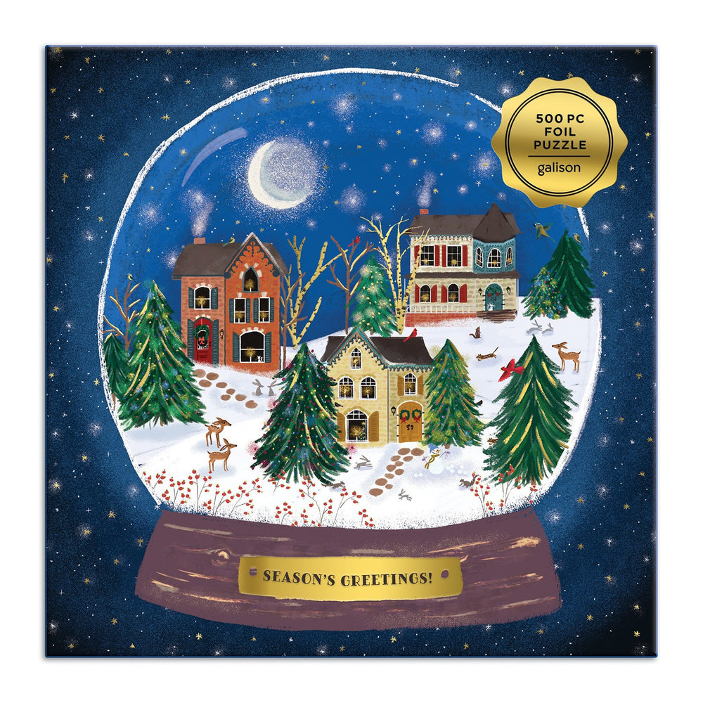 Winter Snow Globe 500 Piece Jigsaw Foil Puzzle holiday 500 Piece Puzzles Galison 
