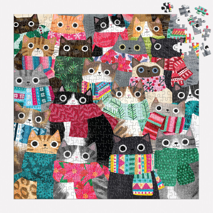 Wintry Cats 500 Piece Puzzle Puzzles Angela Rozelaar 