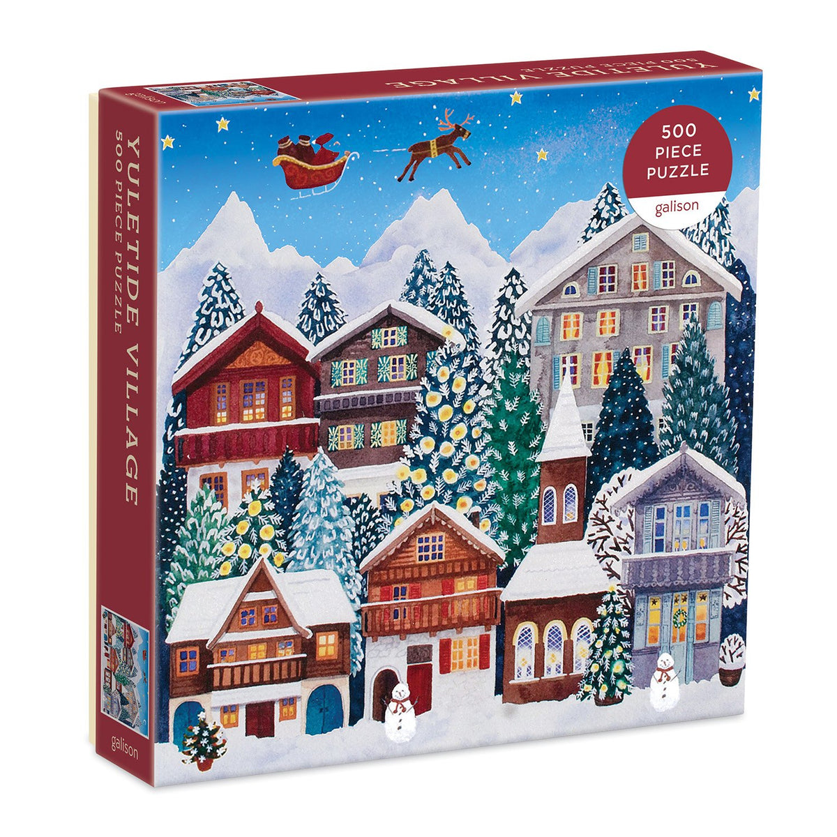Yuletide Village 500 Piece Puzzle holiday 500 Piece Puzzles Galison 
