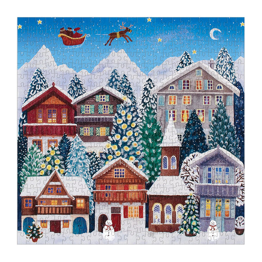 Yuletide Village 500 Piece Puzzle holiday 500 Piece Puzzles Galison 