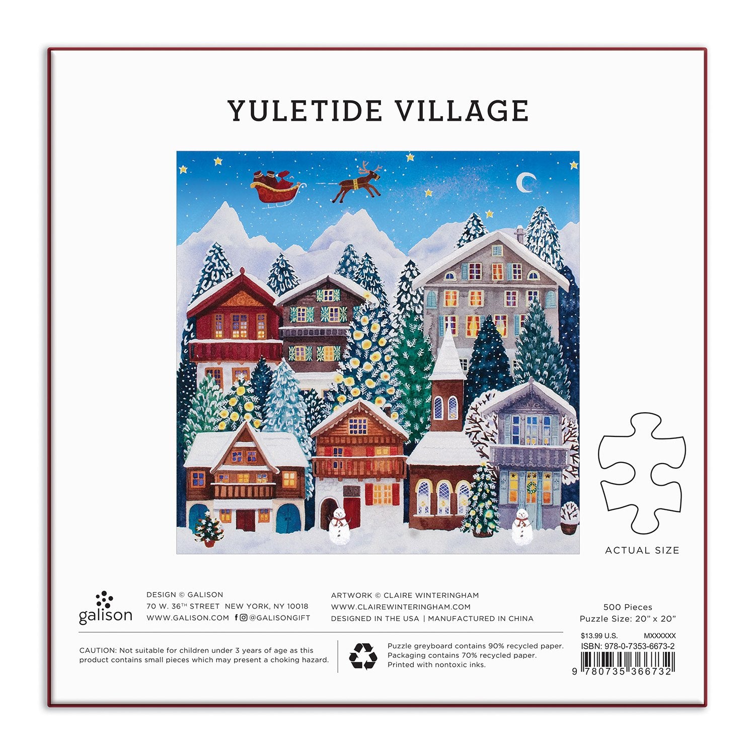 noel ponju  Yuletide Village 500 Piece Jigsaw Puzzle | Galison