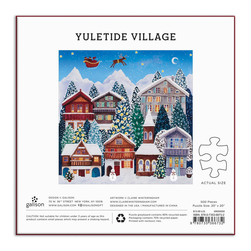 Yuletide Village 500 Piece Puzzle holiday 500 Piece Puzzles Galison 