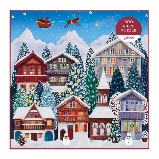 Yuletide Village 500 Piece Puzzle holiday 500 Piece Puzzles Galison 